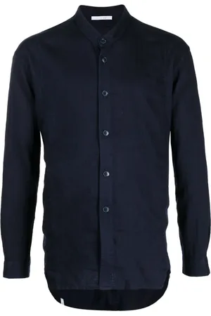 LOT78 Band-collar cotton shirt