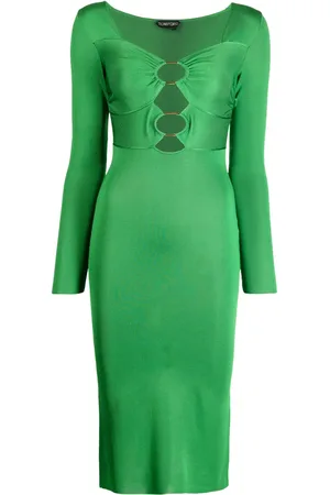 Tom Ford High-shine cut-out midi dress