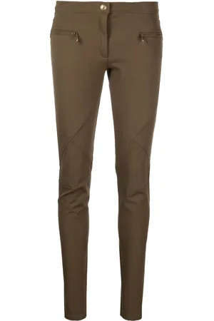 VERSACE 2000s ribbed slim-fit trousers