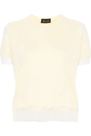 Roberto Collina Mesh-panelled short-sleeved jumper