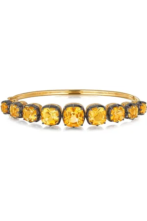 Fred Leighton 18kt cushion citrine collet bangle