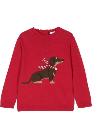 PATACHOU Dog-intarsia sweater