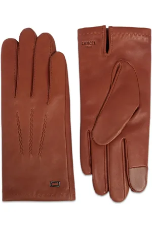 LANCEL Sellier logo-stamp lather gloves