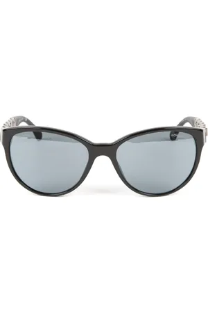 CHANEL 2000s chain-detail cat-eye sunglasses