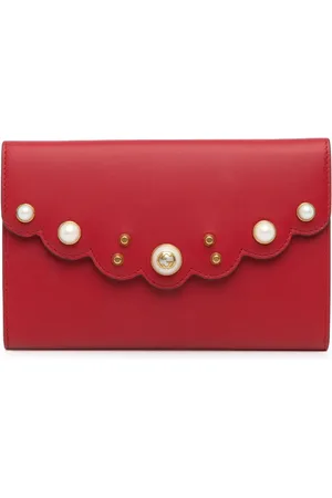 Gucci 2000-2015 Leather Peony Pearly Wallet on Chain crossbody bag