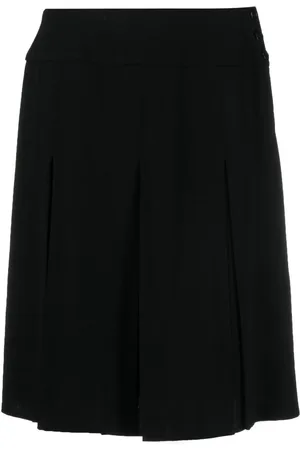 CHANEL 1990s box pleat above-the-knee wool skirt
