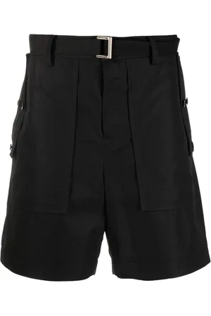 SACAI Drop-crotch cotton shorts