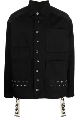 Khrisjoy Eyelet-embellished military jacket