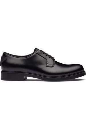 Prada Brushed-leather lace-up shoes
