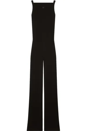 Courrèges Ribbed knit flared jumpsuit