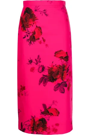 Erdem Floral-print faille pencil skirt