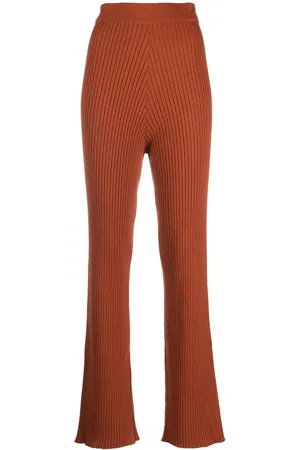 Paula Ribbed-knit flared trousers