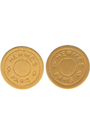 Hermès 20th Century Plated Bijouterie Fantaisie Clou De Selle Clip On Earrings costume earrings