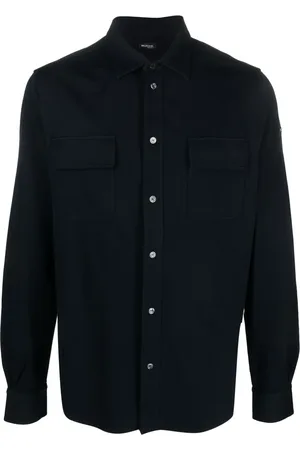 Kiton Logo-embroidered stretch-cotton shirt