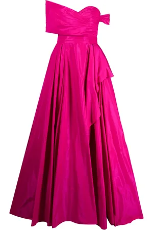 Zuhair Murad Asymmetric off-shoulder silk gown