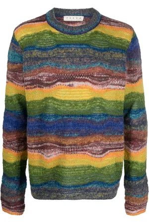 PAURA Intarsia-knit ribbed-trim jumper