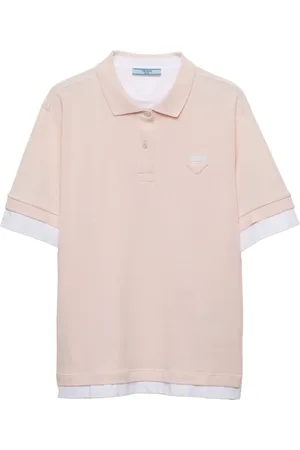 Prada Logo-patch silk polo shirt