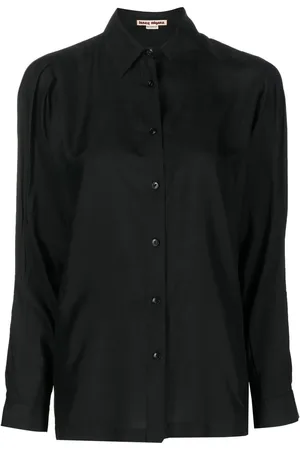 Issey Miyake 1970s gathered detailing button-up shirt