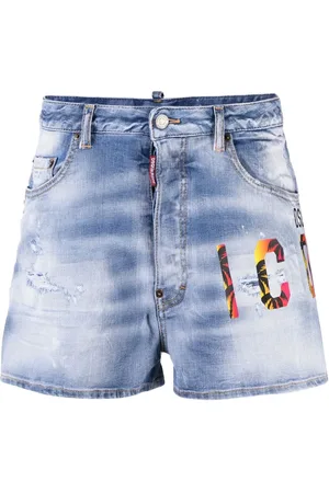 Dsquared2 Icon-print low-rise denim shorts