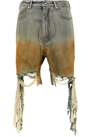 Rick Owens Ripped distressed denim shorts