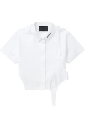 HELIOT EMIL Layered cropped cotton shirt