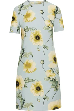 Oscar de la Renta Poppy-print poplin minidress