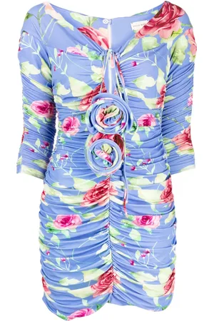 MAGDA BUTRYM Floral-appliqué ruched minidress