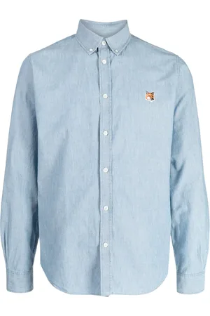 Maison Kitsuné Fox-head patch cotton shirt