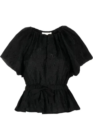 ULLA JOHNSON Jacquard tied-waist blouse
