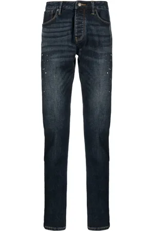Emporio Armani Paint-splatter slim-cut jeans