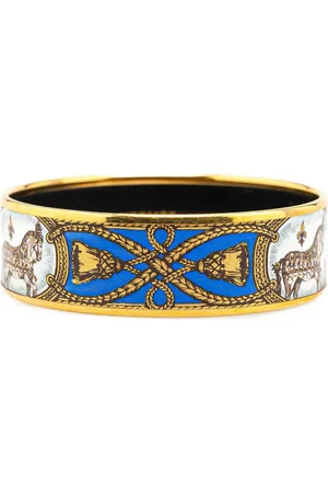 Hermès 20th Century Wide Grand Apparat Enamel Bangle 62 costume bracelet