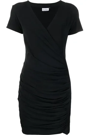 Gianfranco Ferré 2000s gathered detailing short-sleeved dress