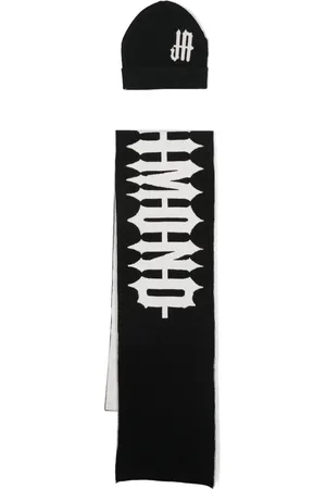 John Richmond Logo-jacquard beanie set