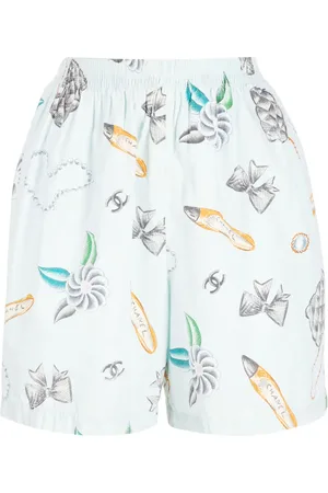 CHANEL 1990s Icon-print high-waist shorts