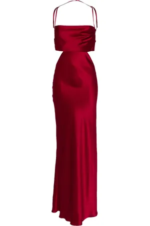 Michelle Mason Plunge back silk dress