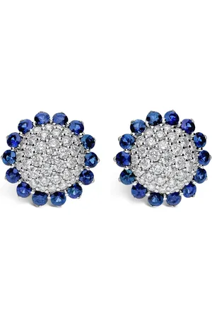 Leo Pizzo 18kt white gold diamond sapphire Aurora earrings