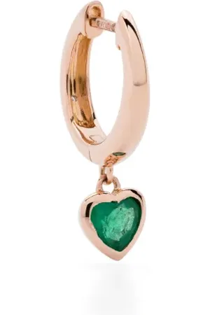 Shay 18kt Rose Gold Heart emerald single earring