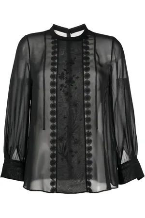 SHIATZY CHEN Mulberry silk lace-appliqué shirt