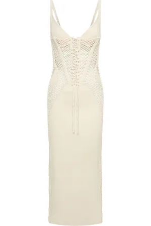 DION LEE Coral crochet dress