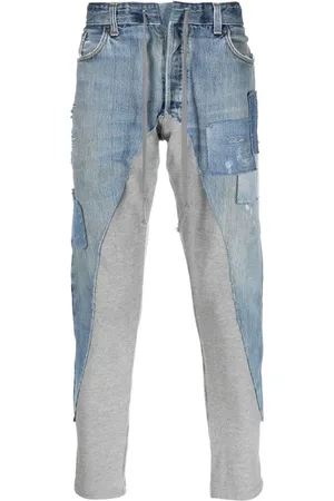 GREG LAUREN Patchwork-detail cropped jeans