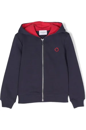Trussardi Logo-embroidered cotton hoodie