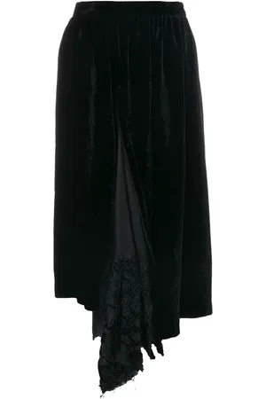 Comme des Garçons Velveteen cropped asymmetric trousers