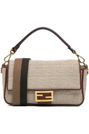 Fendi 2010-2024 Zucca Embroidered Canvas Baguette satchel