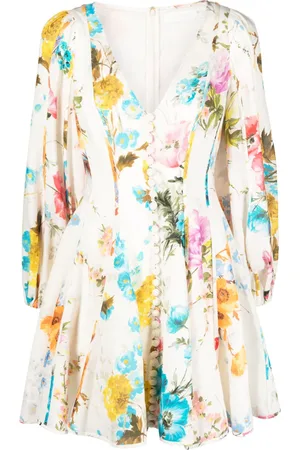 ZIMMERMANN Halcyon floral-print linen minidress