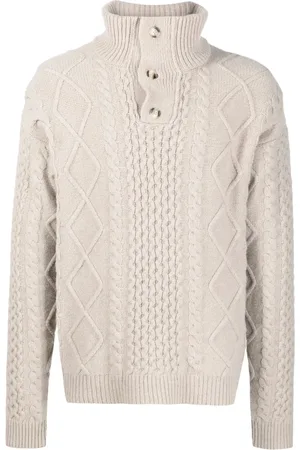 Nanushka Button-collar cable-knit jumper