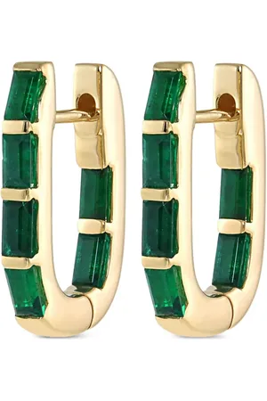 ALINKA 18kt yellow Linka emerald hoop earrings