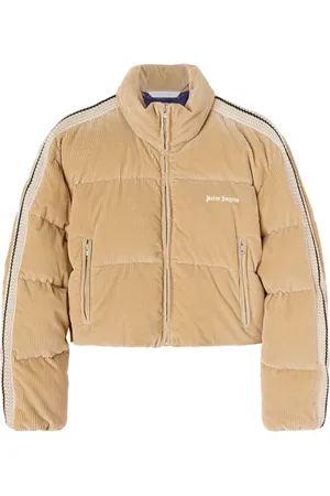 Palm Angels Corduroy cropped puffer jacket