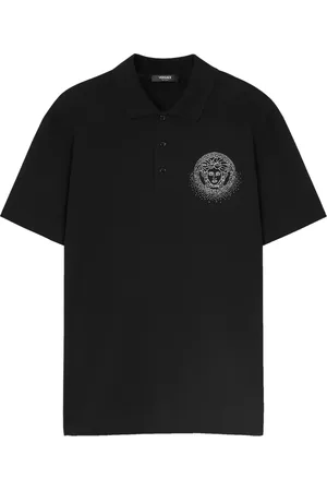 VERSACE Fading Medusa crystal polo shirt