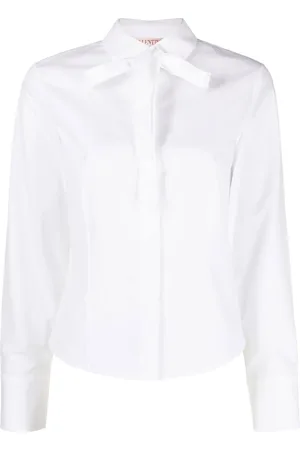 VALENTINO GARAVANI Pussy-bow cotton shirt