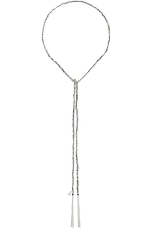 CAROLINA BUCCI 18kt white gold and black silk Lucky Health charm necklace